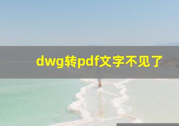 dwg转pdf文字不见了