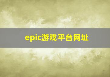 epic游戏平台网址