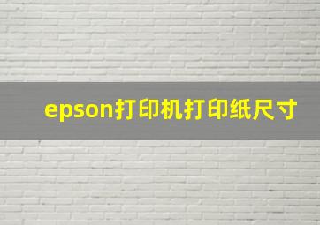 epson打印机打印纸尺寸