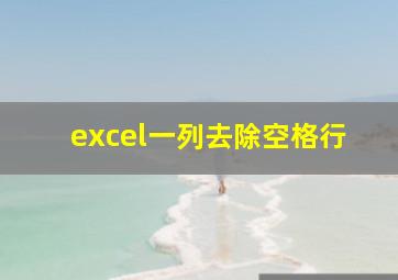 excel一列去除空格行