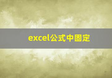 excel公式中固定