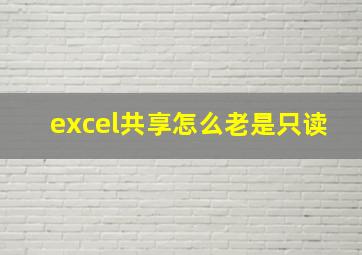 excel共享怎么老是只读