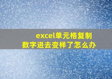 excel单元格复制数字进去变样了怎么办