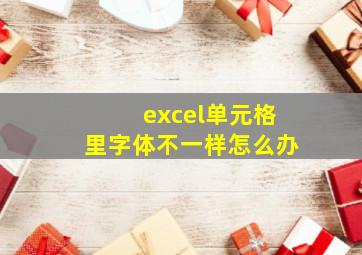 excel单元格里字体不一样怎么办