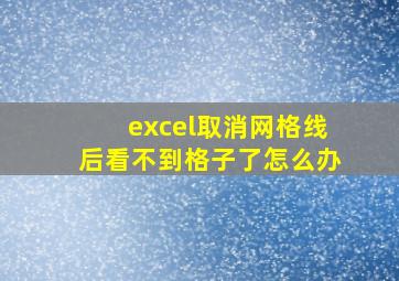 excel取消网格线后看不到格子了怎么办