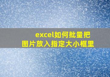 excel如何批量把图片放入指定大小框里