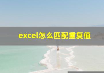 excel怎么匹配重复值