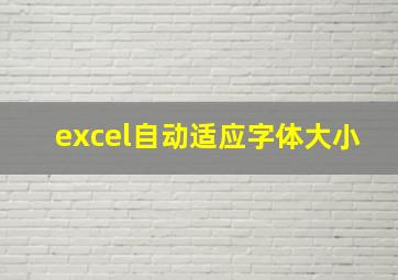 excel自动适应字体大小