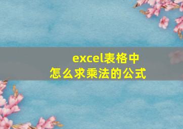 excel表格中怎么求乘法的公式