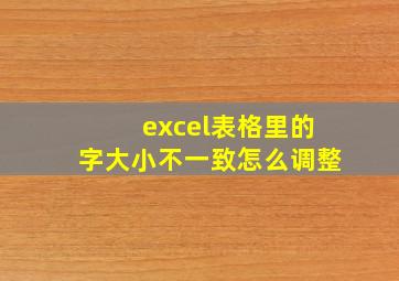 excel表格里的字大小不一致怎么调整