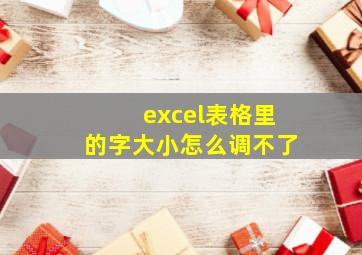 excel表格里的字大小怎么调不了