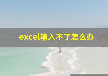 excel输入不了怎么办