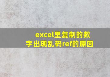 excel里复制的数字出现乱码ref的原因