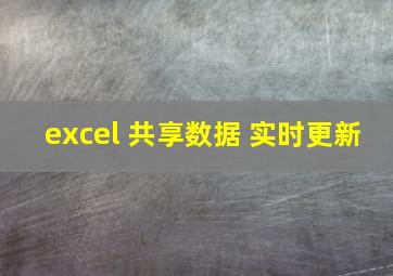 excel 共享数据 实时更新