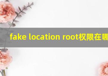 fake location root权限在哪开