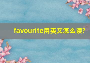 favourite用英文怎么读?