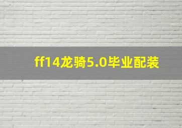 ff14龙骑5.0毕业配装