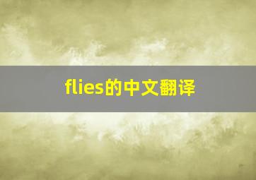 flies的中文翻译