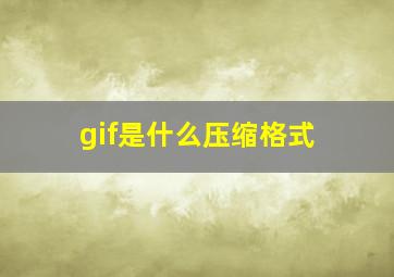 gif是什么压缩格式