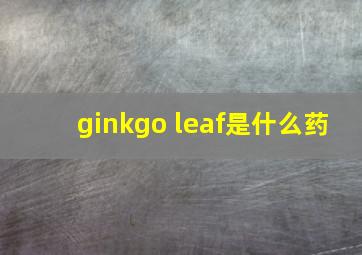 ginkgo leaf是什么药