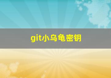 git小乌龟密钥