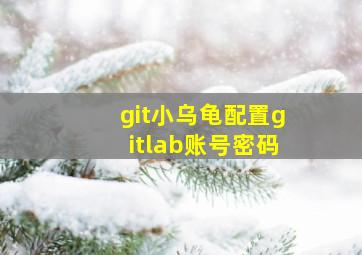 git小乌龟配置gitlab账号密码