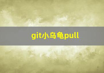 git小乌龟pull