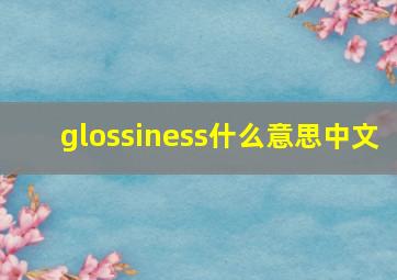 glossiness什么意思中文