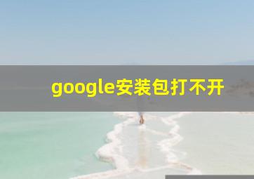 google安装包打不开