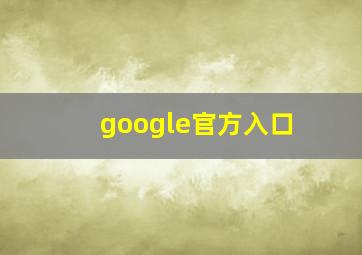 google官方入口