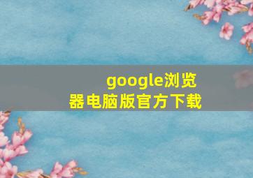 google浏览器电脑版官方下载