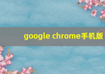 google chrome手机版