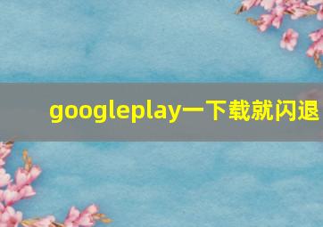 googleplay一下载就闪退