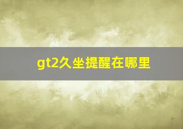 gt2久坐提醒在哪里