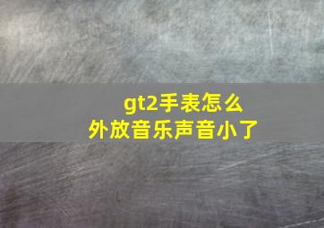 gt2手表怎么外放音乐声音小了