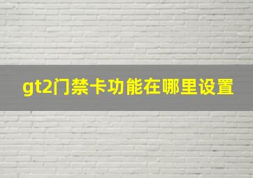 gt2门禁卡功能在哪里设置