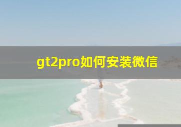 gt2pro如何安装微信