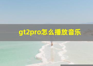 gt2pro怎么播放音乐