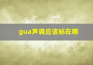 gua声调应该标在哪