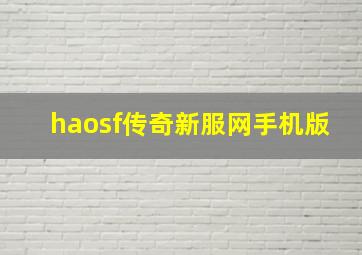 haosf传奇新服网手机版