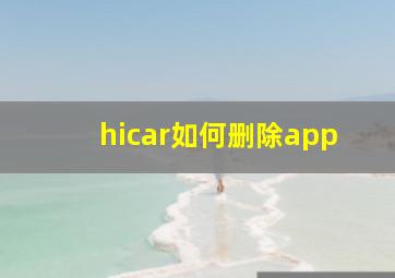 hicar如何删除app