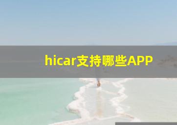 hicar支持哪些APP