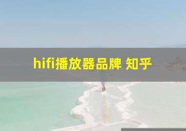 hifi播放器品牌 知乎