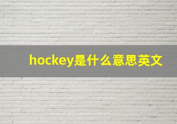 hockey是什么意思英文