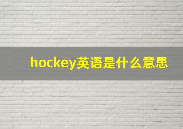 hockey英语是什么意思