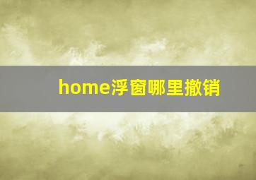 home浮窗哪里撤销