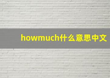 howmuch什么意思中文