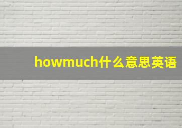 howmuch什么意思英语