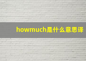 howmuch是什么意思译