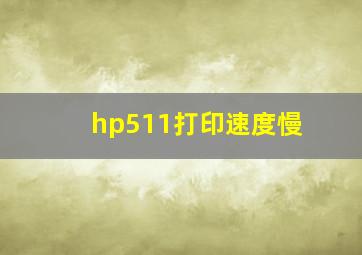 hp511打印速度慢